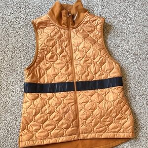 Gold Quilted Vest with Black Stripe